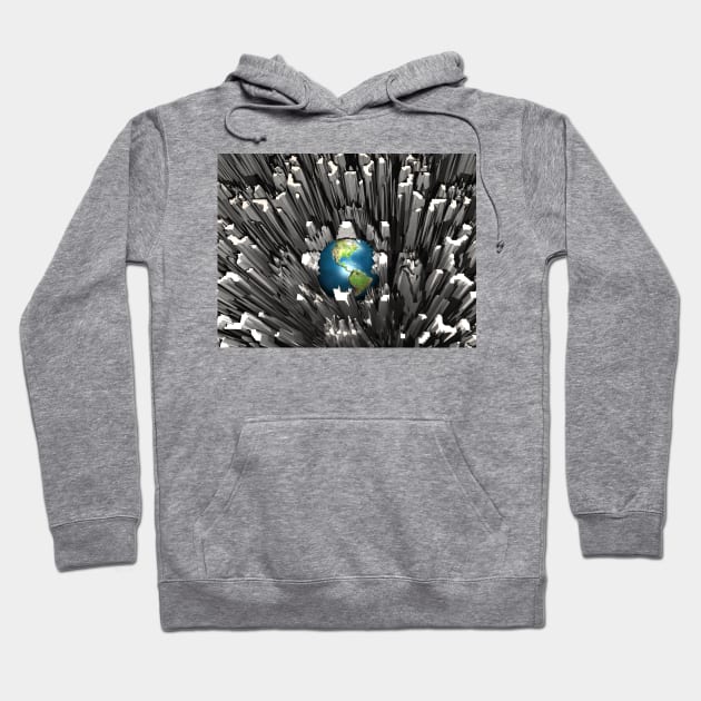 Abstract Planet Earth Hoodie by perkinsdesigns